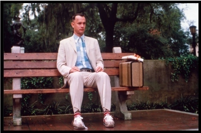 Chrystie-Forsythe, tom hanks, park bench, forrest gump, 1994